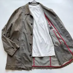 パパス papas グラデーション カバーオール ジャケット 赤パイピング 伸縮