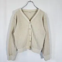 ね*こ様 UNIQLO ワッフルVネックカーディガン（長袖）ベージュ Sサイズ