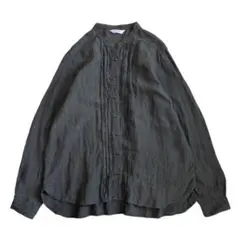 ao 代官山 オーガニックコットンダブルガーゼ バンドカラー シャツ 