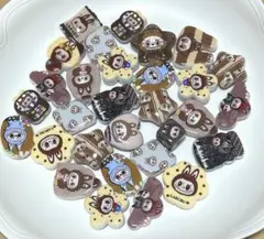 茶色らぶぶ　アクリルビーズ　30個　　③