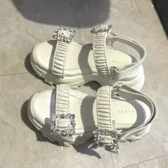 ランダ　RANDA ビジューギャザースポーツサンダル