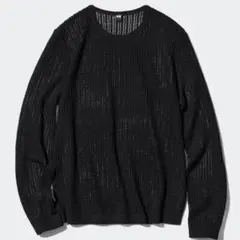 レースクルーネックセーター BLACK XLのサムネイル