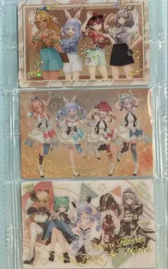 ホロライブ３期生メタリックプラカード３枚　ウエハース1,2,S.E. 内袋未開封
