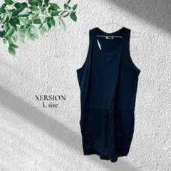 XERSION ノースリーブミニワンピース【L】黒　チュニック