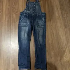 デニムオーバーオール ストラップ付き