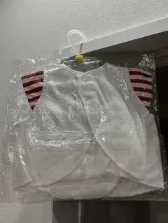 エプロンスーツ 80cm ホワイト/レッド