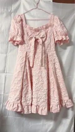 ワンピース ミニワンピース ショート丈 夏服 オフショルダー ピンク 半袖