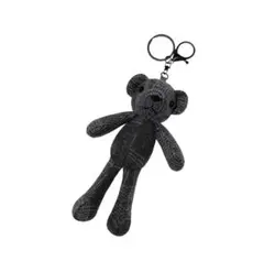 グレー　クマ型キーホルダー 約11.5cm x 15.5cm
