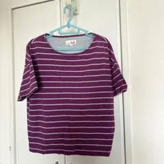 TITICACA ボーダーTシャツ パープル Fサイズのサムネイル