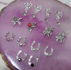 シルバー　ペガサス　ユニコーン　馬　馬蹄　ネイル　ネイルパーツ　デコパーツ