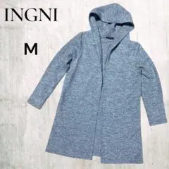 イング フード付ロングカーディガン М 杢グレー