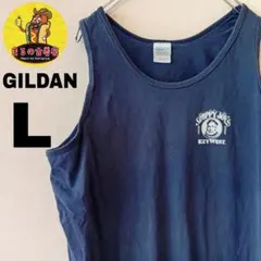 USA古着 GILDAN　タンクトップL　ネイビーのサムネイル