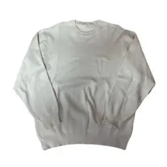 GUホワイト クルーネックニット Lサイズ