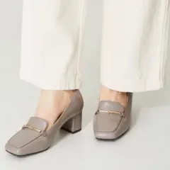 新品　定価1.1万　オリエンタルトラフィック　スクエアトゥビットヒールローファー