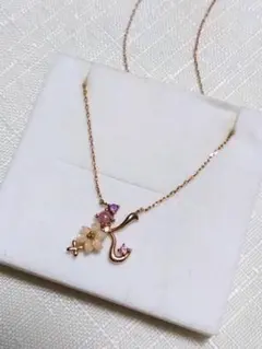K18 イニシャル K ネックレス フラワーモチーフのサムネイル