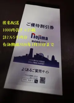 ノジマ 株主優待割引券 25枚/有効期限 2026年1月31日迄