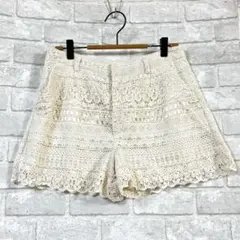 ローリーズファーム ショートパンツ L アイボリー レース 綿100 リメイク用