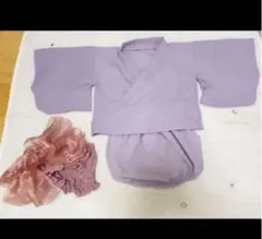 薄紫 着物 リボン セット 80〜90