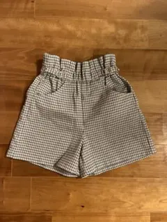 GU チェック柄 ハーフパンツ 120cm