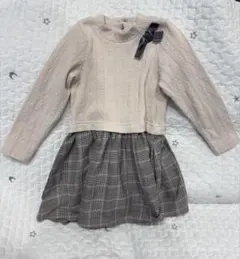 petit main ケーブルニット ワンピース 100