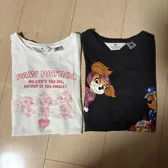 H＆M パウパト Tシャツ 110cm ホワイト ブラック 2枚セットのサムネイル