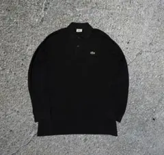 LACOSTE ラコステ 刺繍ロゴ 長袖 ポロシャツ 黒 Sサイズ