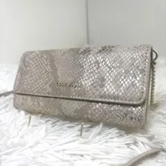 [極美品] COLE HAAN コールハーン　チェーンウォレット　パイソン柄