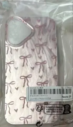 iPhone16ケース　リボン　ピンク