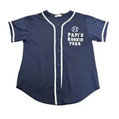 USA製　ゲームシャツ　ベースボール　ネイビー　古着8Lb