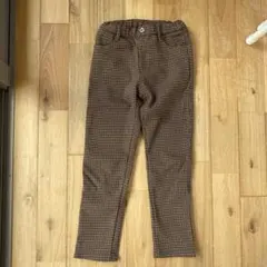 裏起毛パンツ　120センチ　茶色チェック柄