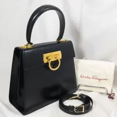 【美品】 フェラガモ ガンチーニ ミニハンドバッグ 2way
