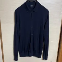 UNIQLO ユニクロ エクストラファインメリノシャツカーディガン ネイビー