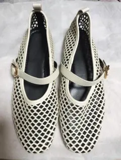 Ｈ&Ｍ フラットシューズ バレエシューズ メッシュ アイボリー 白 未使用品