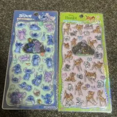 プチドロップステッカー ディズニー　スティッチ　バンビ