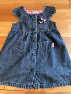 ミキハウス　ダブルビー　ワンピース　100 ジャンパースカート  デニム