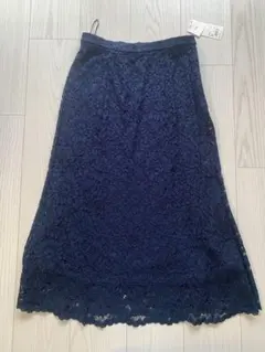新品未使用！UNIQLO ネイビー レースロングスカート