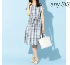 any SiS エニィスィス タックウエスト チェック ワンピース フレア