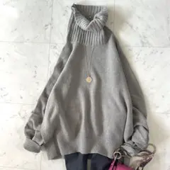 美品♪スピックアンドスパン カシミヤウールタートルプルオーバー 日本製 ゆったり