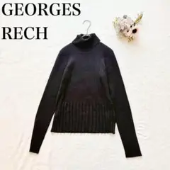 【ジョルジュレッシュ】タートルネック ニット（L）リブ シンプル 長袖 黒