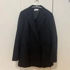 PLST ブラック ダブルテーラードジャケット