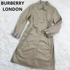 極美品　バーバリーロンドン　ステンカラーコート　ノバチェック　レディース　11号