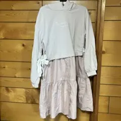 ★新品級★春物 メゾピアノ ピンクうさ耳 ワンピース