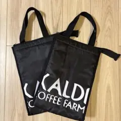 KALDI 保冷バック エコバッグ 2枚セット ブラック
