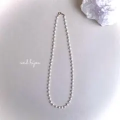 14kgf 淡水パール チョーカーネックレス ステーションネックレス 真珠