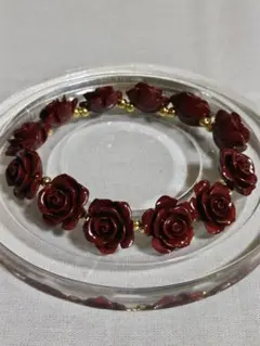 ★天然石ブレスレット※辰砂、薔薇