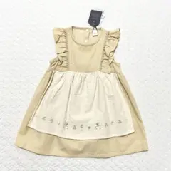 【新品未使用】コトリ 木馬柄刺繍 コーデュロイエプロンワンピース 90