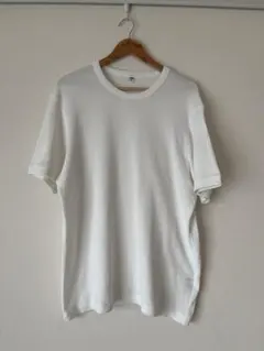 UNIQLO ワッフルTシャツ XL 白 半袖 クルーネック メンズ ユニクロ
