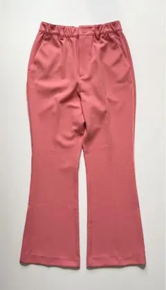 【JEANASIS】サイドパイピングフレアパンツ ピンク