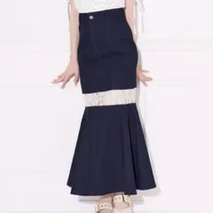 デニムスカート ロングスカート ハイウエストデニム マーメイドスカートのサムネイル