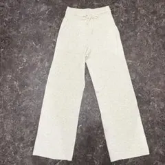 UNIQLO ウォッシャブルニットリブパンツ　M NATURAL 白　ホワイト